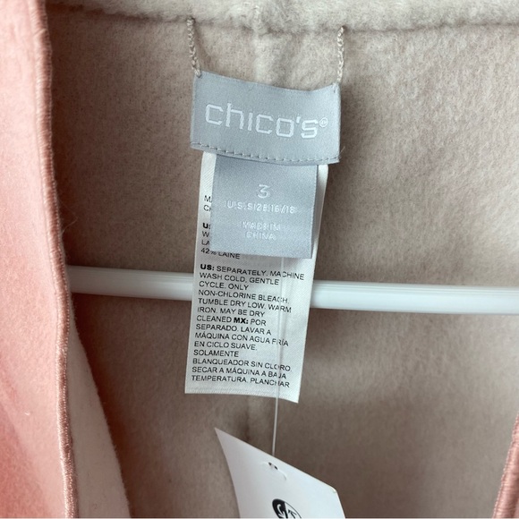 Chico's | Wool Blend Open Front Reversible Cardigan Size XL NEW - Picture 3 of 8